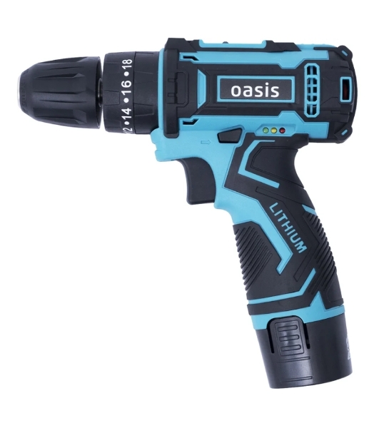 Дрель-шуруповерт Oasis ASD-12S, 12 В, 2 Ач, 22 Нм, щеточный