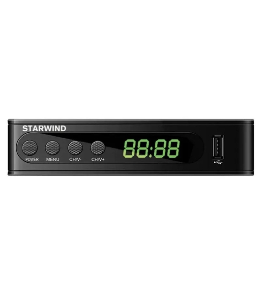 Приставка для цифрового ТВ Starwind CT-200 черный, DVB-T2, DVB-T, DVB-C, HDMI, USB 2.0 х2