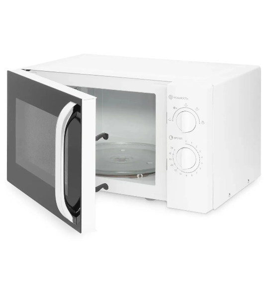 Микроволновая печь Hyundai HYM-M2023 белый/хром, 23 л, 800 Вт, переключатели - поворотный механизм