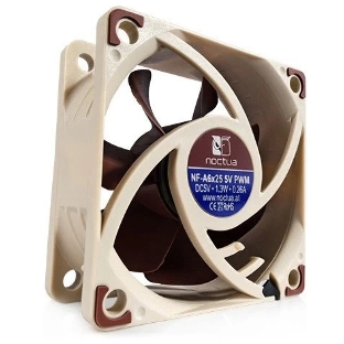 Вентилятор корпусной Noctua NF-A6x25 PWM, 60 мм, 550-3000 об/мин, 13.7-19.3 дБ, 4 pin PWM, без подсветки