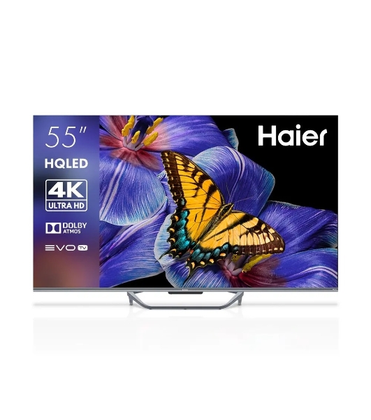 Телевизор Haier 55' DH1VMZD01RU серый QLED 4K UHD 60Hz Smart TV Android TV 2GB/16GB
