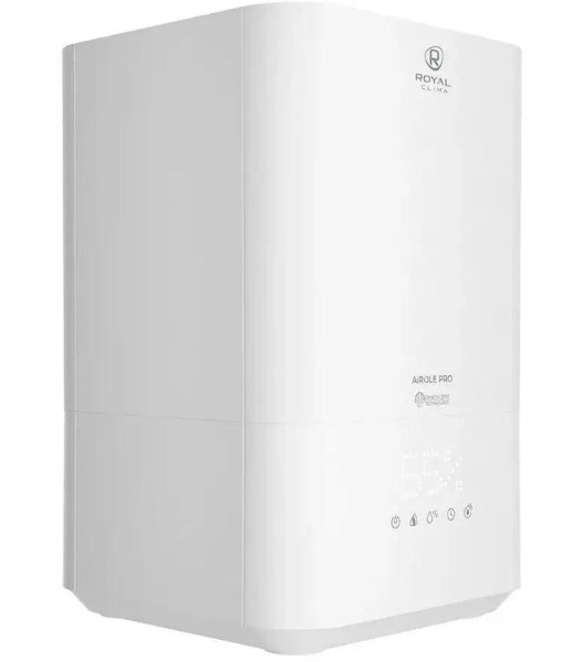 Увлажнитель воздуха Royal Clima RUH-ARP450/5.0E-WT белый, 40 м², 5 л, ультразвуковой, производительность 400 мл/ч, гигростат, сенсорное управление, верхний залив воды