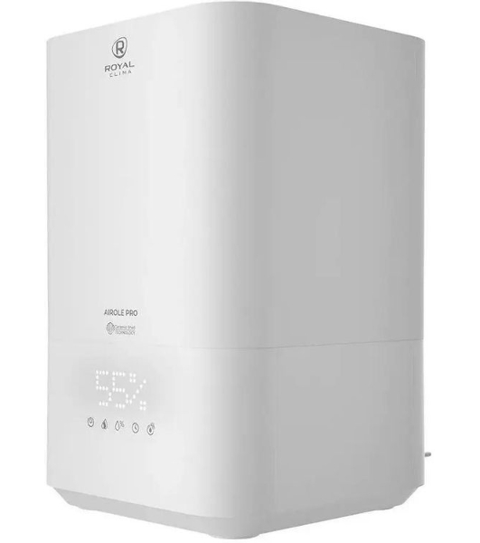 Увлажнитель воздуха Royal Clima RUH-ARP450/5.0E-WT белый, 40 м², 5 л, ультразвуковой, производительность 400 мл/ч, гигростат, сенсорное управление, верхний залив воды