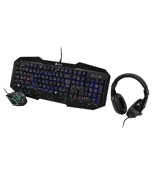 Комплект клавиатура+мышь Oklick HS-HKM100G проводной, USB, 2400 DPI, чёрный