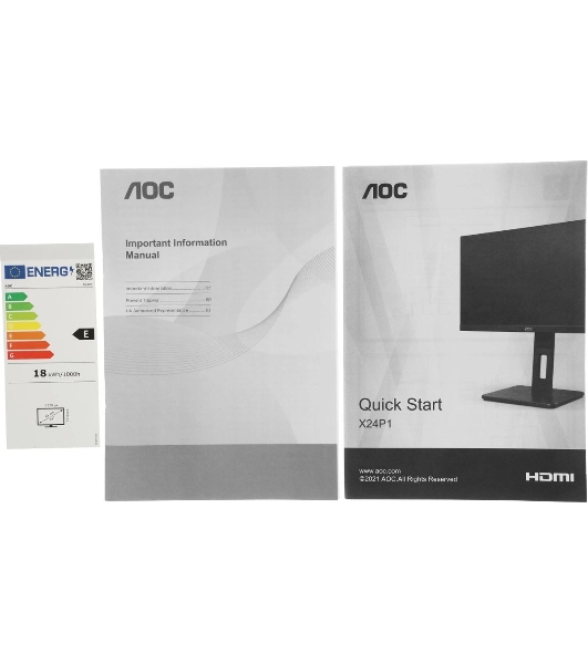 Монитор 24' AOC X24P1 IPS 1920x1200, 60 Гц, 4 мс, 16:10, 300 кд/м2, 1xHDMI, 1xDP, 1xVGA, 1xDVI, 1x3.5 мм, черный
