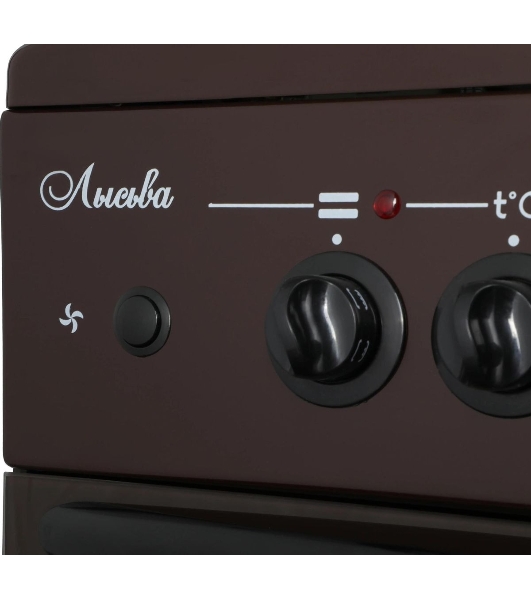 Плита электрическая Лысьва EF4004MK00 коричневый, конфорок 4 шт, духовка 57 л, 50 см x 84 см x 60 см (без крышки)