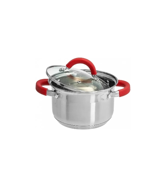 Кастрюля WEBBER BE-340/2 2,2 л, 16 см, нержавеющая сталь, индукция, со стеклянной крышкой