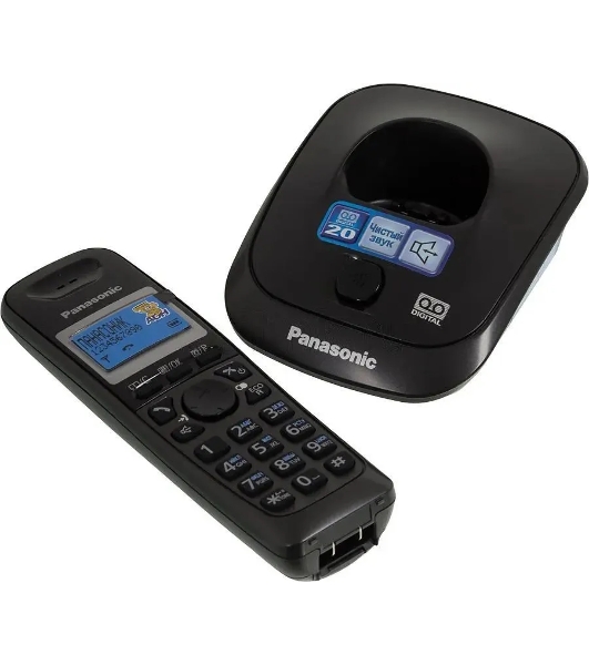 Телефон беспроводной (DECT) Panasonic KX-TG2521RUT (титан) АОН, Caller ID,спикерфон,голосовой АОН,полифония,цифровой автоответчик