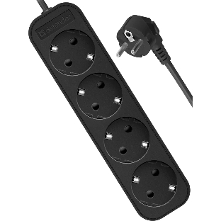 Удлинитель Defender M450 черный, 5 м, EURO, 4 розетки, 2200 Вт