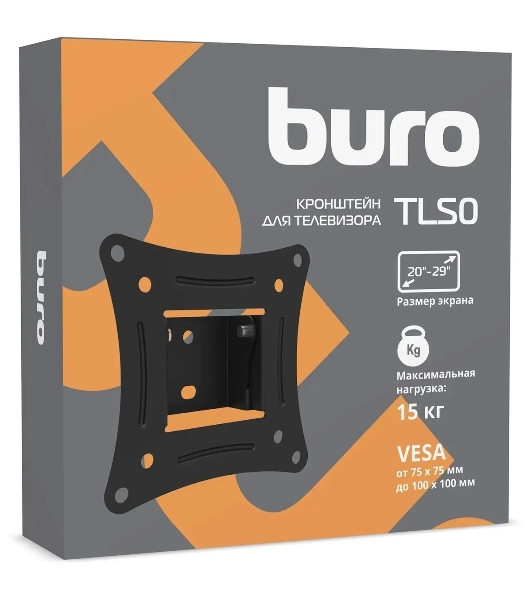 Кронштейн для телевизора Buro TLS0 черный, 20'-29' макс. 15 кг, настенный, наклон