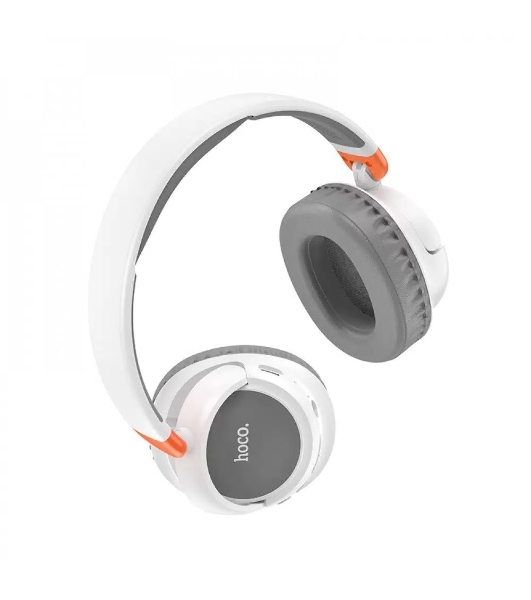 Беспроводные/проводные наушники Hoco W43 белый, накладные, Bluetooth + проводной, складная конструкция, до 25 ч.