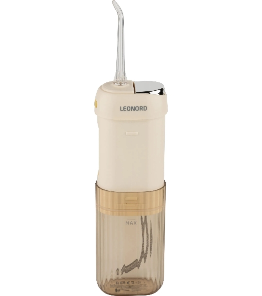 Ирригатор Leonord LE-12992 бежевый, от аккумулятора, 200 мл, 4 режима