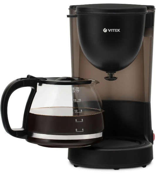 Кофеварка капельная Vitek Prive VT-8380 черный, исп. кофе - молотый, 1.25 л, 600 Вт