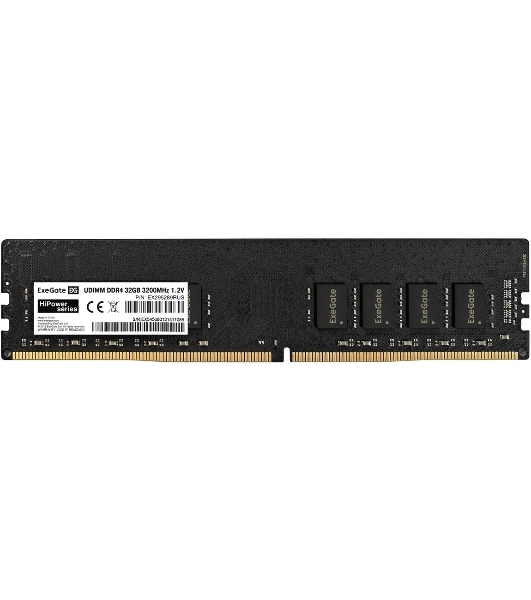 Оперативная память Exegate, DDR4, 32GB (1x32 GB), 3200 MHz, CL22, DIMM, OEM