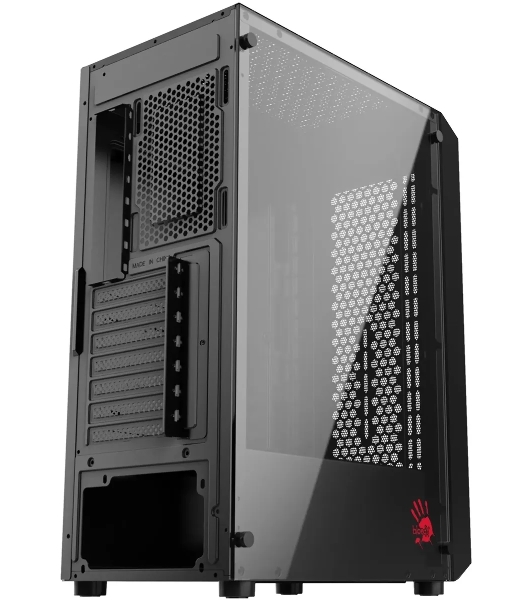 Компьютерный корпус Bloody BD-CC114 черный без БП ATX 8x120мм 1xUSB 2.0 1xUSB 3.0 audio bott PSU