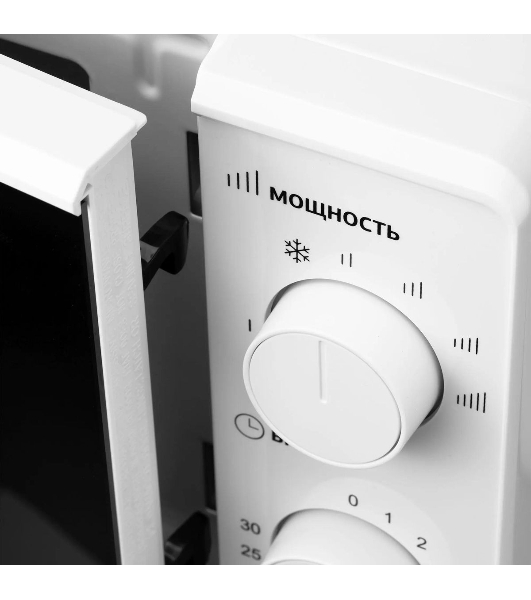 Микроволновая печь Hyundai HYM-M2044 белый, 20 л, 700 Вт, переключатели - поворотный механизм