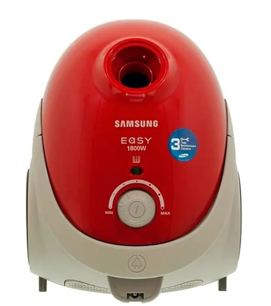 Пылесос Samsung VCC5251V3R красный/серый, 410/1800 Вт, уборка сухая, пылесборник мешок 2л