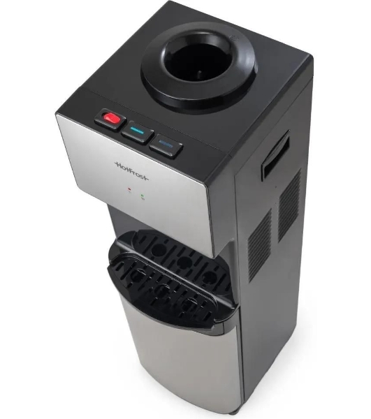 Кулер для воды Hotfrost V400BS, верхняя загрузка, нагрев 90 °С, охлаждение 10 °С, серебристый/черный