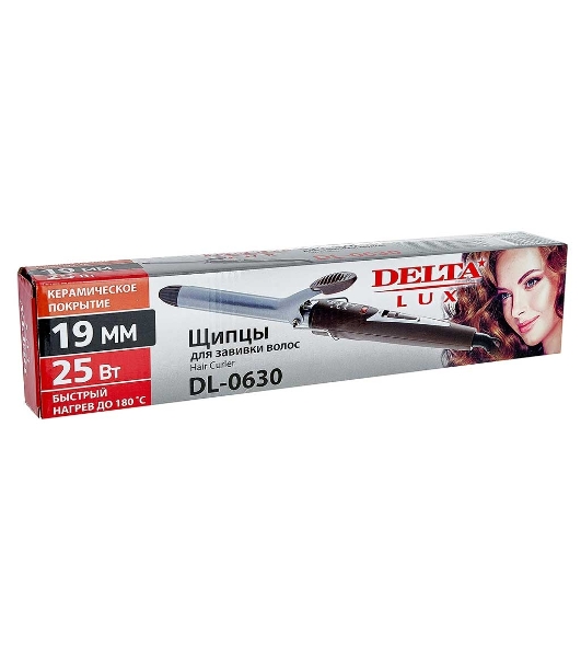 Щипцы для завивки волос DELTA LUX DL-0630 коричневый, 19 мм, 180 °C, 1 режим