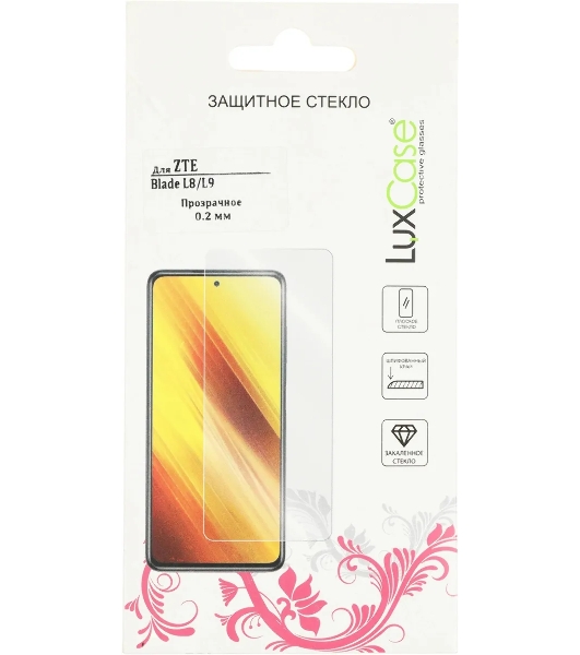 Защитное стекло для экрана LuxCase для ZTE Blade L8/L9 100 х 180 мм, прозрачный, 1 шт, прозрачный 83244