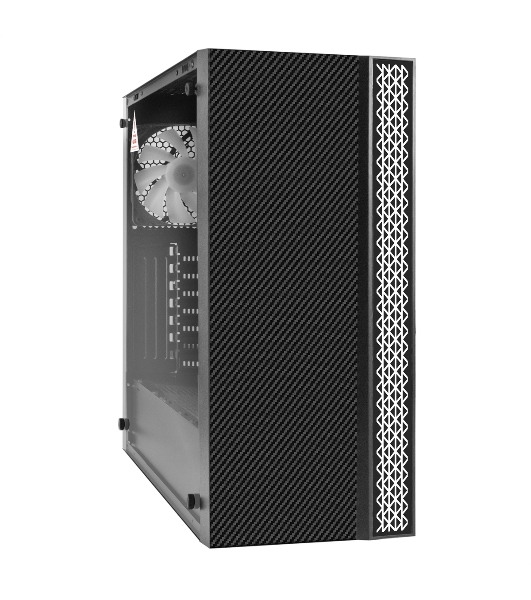 Компьютерный корпус Miditower ExeGate EVO-9211 (ATX, без БП, с окном, 2хUSB+1хUSB 3.0, HD аудио, черный, 1 вент. с RGb подсветкой)