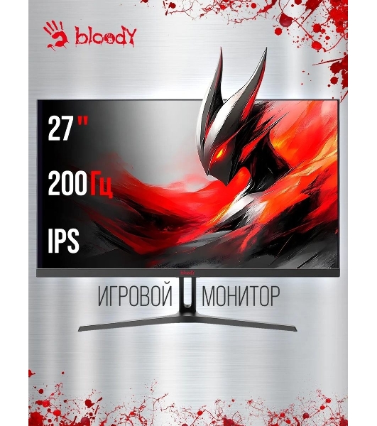 Монитор 27' Bloody MN270F IPS 1920x1080, 180 Гц, 1 мс, 16:9, 300 кд/м², 2xHDMI, 1xDP, 1x3.5 мм, черный