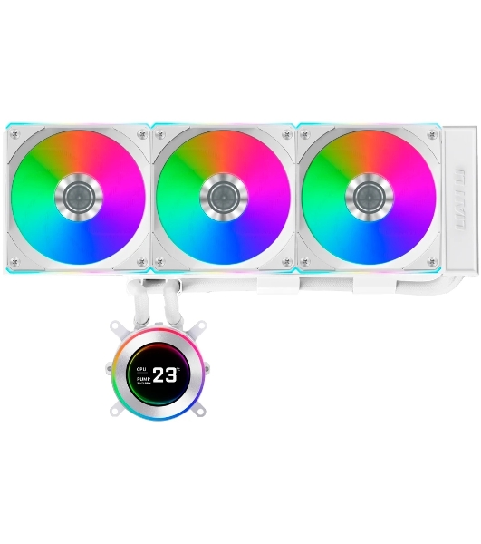 Система жидкостного охлаждения Lian-Li HydroShift II LCD-C 360CL ARGB Soc-AM5/AM4/1700/1851 белый 4-pin 31dB Al+Cu LCD Ret (G89.GHS2LCD36RW.R0)