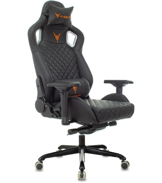 Кресло игровое Knight TITAN черный ромбик эко.кожа с подголов. крестовина металл