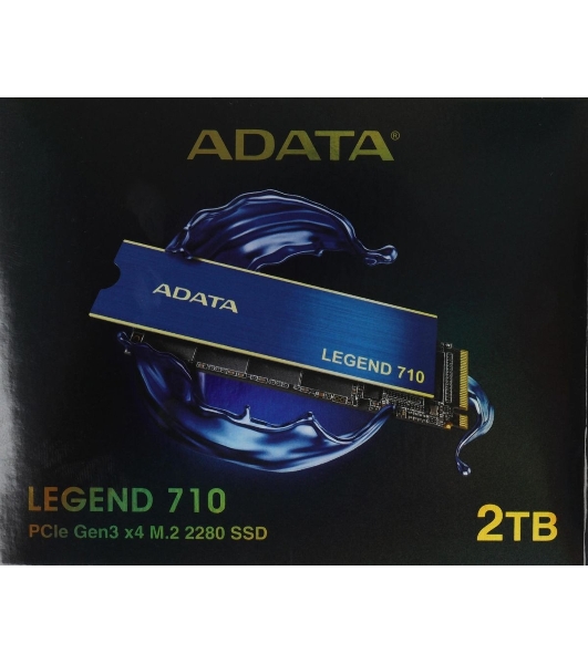 Накопитель SSD ADATA LEGEND 710, 2Tb, PCIe 3.0 x4, M.2 2280, NVMe, R/W 2400/1800, с радиатором