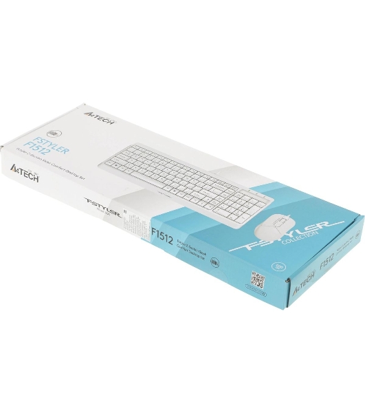 Комплект клавиатура+мышь A4Tech FStyler F1512 проводной, USB, 1200 DPI, белый