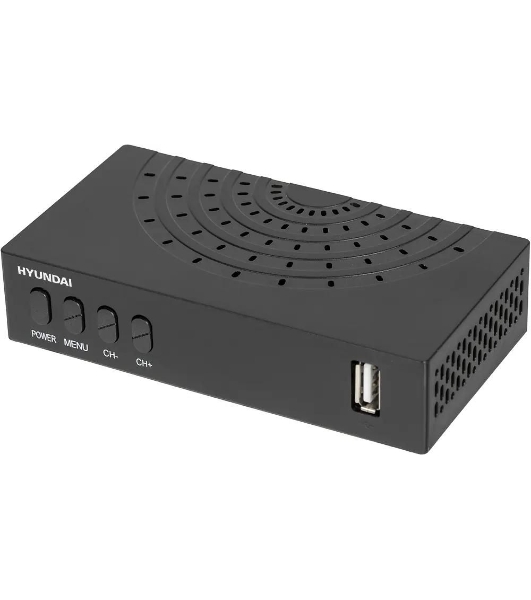Приставка для цифрового ТВ Hyundai H-DVB440 черный, DVB-T2, DVB-T, DVB-C, HDMI, USB 2.0 x2