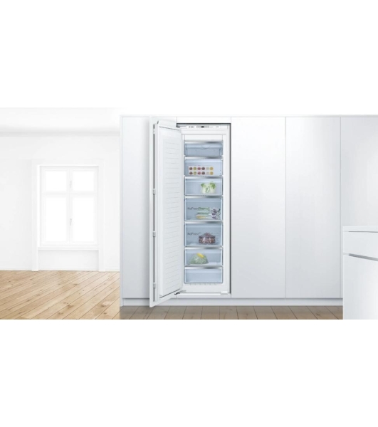 Встраиваемый морозильный шкаф Bosch GIN81AEF0U, белый, 212л, 5 ящиков