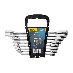Набор комбинированных ключей с трещоткой 8 шт Deli DL140108T Спецификация: 8,10,12,13,14,15,17,19мм. Сталь 40 Cr. Трещетка 50BV30 72Т., фото 1