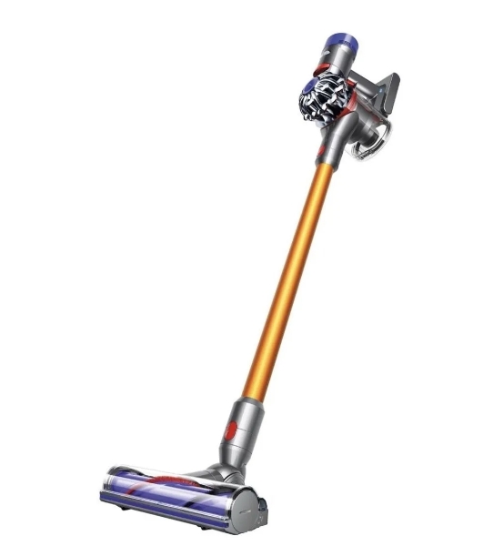 Пылесос Dyson V8 Absolute SV25 желтый/никель, питание от аккумулятора, 115 Вт, уборка сухая, пылесборник 0,54 л