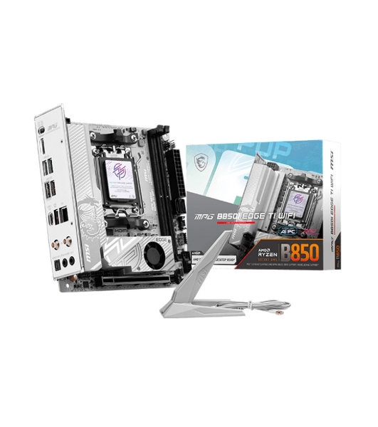 Материнская плата MSI MPG B850I EDGE TI WIFI, AM5, AMD B850, 2xDDR5, 2xSATA, 2xM.2, 1xPCIe 5.0 x16, 1xHDMI, 1x5Gb LAN, Wi-Fi 7, Bluetooth 5.4, 1xUSB-C 20Gbps, 3xUSB-A 10Gbps, 2xUSB-A 5Gbps, 2x3.5 мм, 7.1, Mini-ITX
