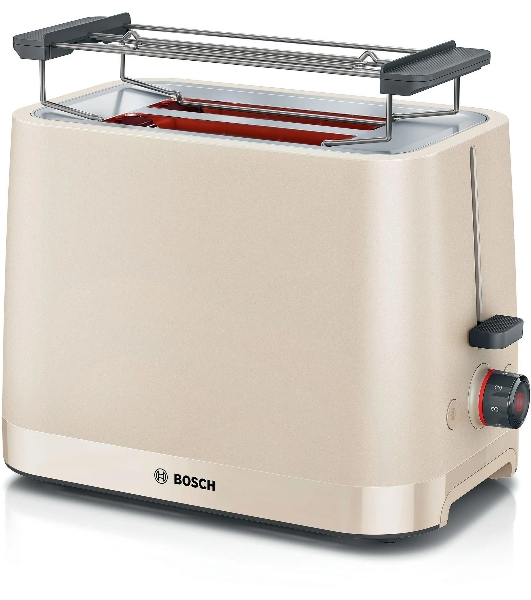 Тостер Bosch TAT3M127 бежевый, 950 Вт, 2 слота