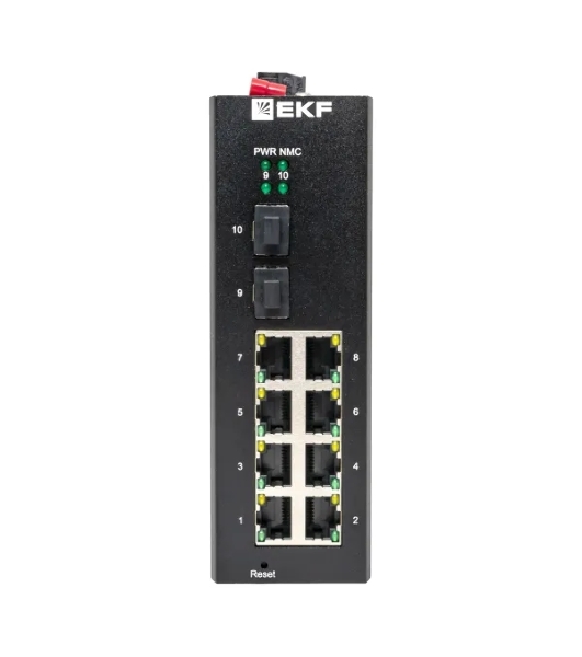 Коммутатор EKF TSX-ML2-2GX/SFP-8GT, 8×1 Гбит/с + 2×1 Гбит/с SFP, управляемый