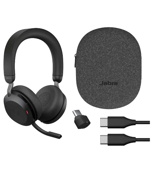 Гарнитура Jabra Evolve2 75 чёрный, беспроводная + проводная, Bluetooth, до 24 ч