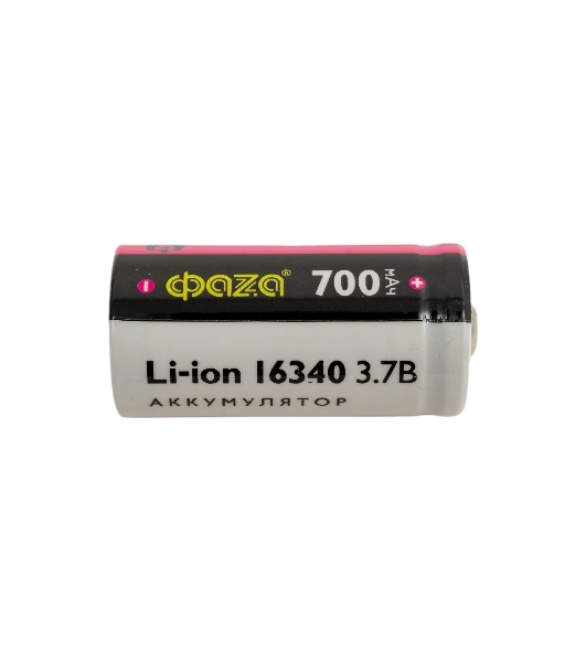 Аккумулятор 16340 3.7В Li-Ion 700 мАч без платы защиты BL-1 ФАZА 5039087
