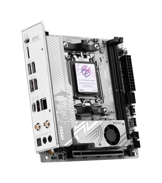 Материнская плата MSI MPG B850I EDGE TI WIFI, AM5, AMD B850, 2xDDR5, 2xSATA, 2xM.2, 1xPCIe 5.0 x16, 1xHDMI, 1x5Gb LAN, Wi-Fi 7, Bluetooth 5.4, 1xUSB-C 20Gbps, 3xUSB-A 10Gbps, 2xUSB-A 5Gbps, 2x3.5 мм, 7.1, Mini-ITX