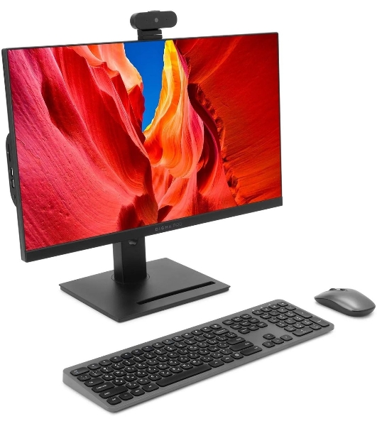 Моноблок Digma Pro Vision 23.8' Full HD Ryzen 3 5425U (2.7) 8Gb SSD 256Gb RGr CR Windows 11 Pro Eth WiFi BT 90W клавиатура мышь Cam черный 1920x1080