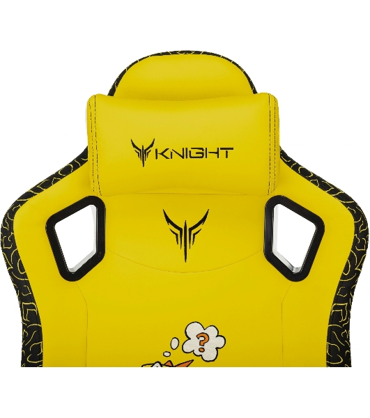 Кресло Knight Craft Dragon желтый, экокожа, 120 кг, механизм качания