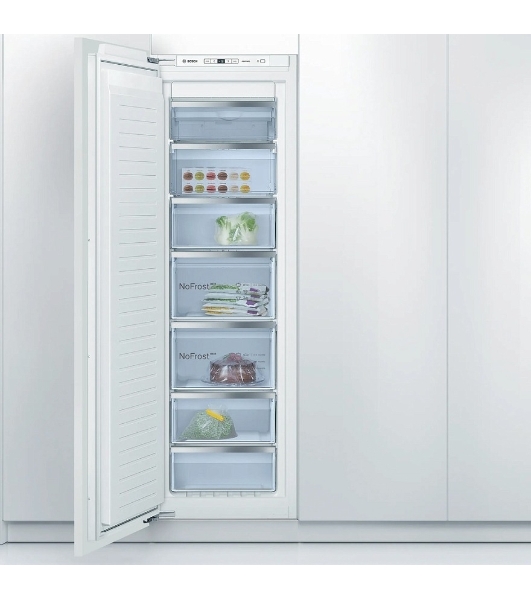Встраиваемый морозильный шкаф Bosch GIN81AEF0U, белый, 212л, 5 ящиков
