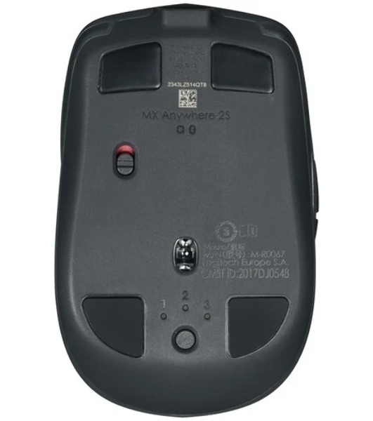 Мышь беспроводная Logitech MX Anywhere 2S графитовый, 4000 dpi, радиоканал, Bluetooth, USB, кнопки - 6