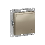 Механизм розетки 1-м СП AtlasDesign 16А IP20 с заземл. защ. шторки с крышкой шампань, фото 1
