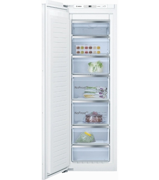 Встраиваемый морозильный шкаф Bosch GIN81AEF0U, белый, 212л, 5 ящиков