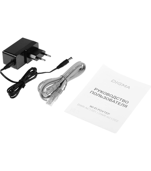 Роутер беспроводной Digma DWR-AC1201 AC1200 10/100BASE-TX черный (упак.:1шт)