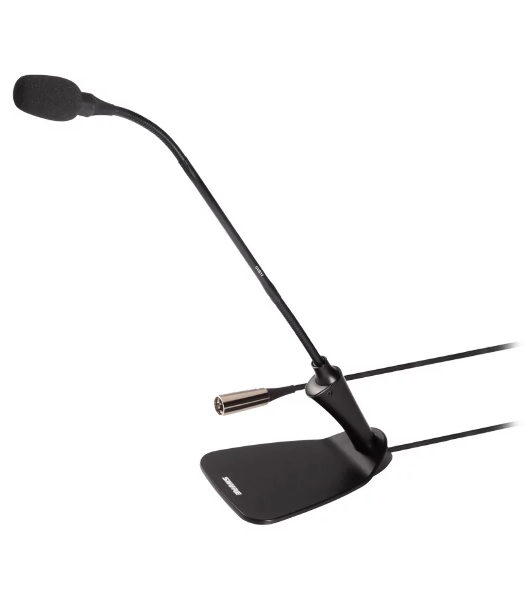 Кардиоидный конденсаторый микрофон SHURE CVG12D-B/C на гусиной шее 30,5 см с настольной базой