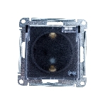 Механизм розетки 1-м СП AtlasDesign Aqua 16А IP44 с заземл. защ. шторки с прозрачной крышкой карбон SchE ATN441046, фото2