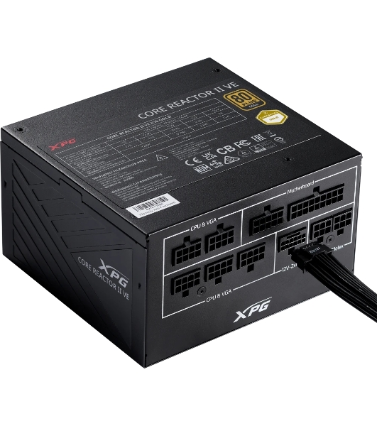 Блок питания ADATA XPG COREREACTORIIVE850G-BKCEU, 850Вт, 80 PLUS Gold, 120мм, модульный, черный